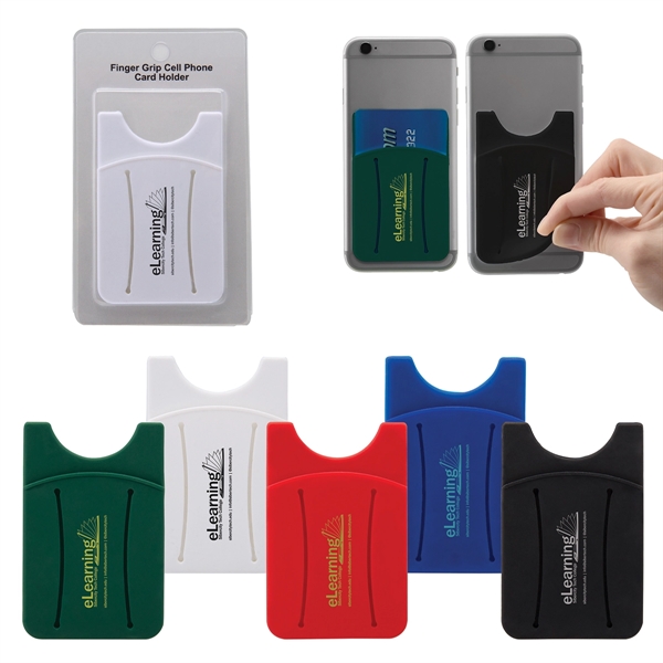 Finger grip cell phone card holder with packaging.... from ASI 62190 Illini