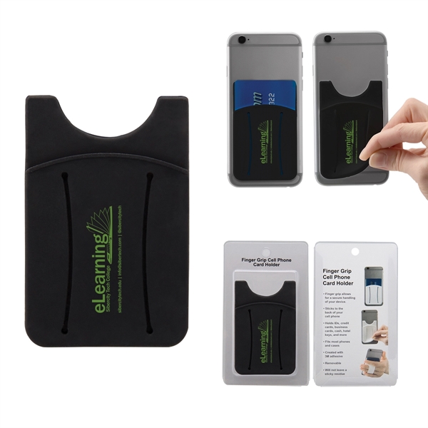 Finger grip cell phone card holder with packaging.... from ASI 62190 Illini