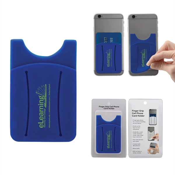 Finger grip cell phone card holder with packaging.... from ASI 62190 Illini