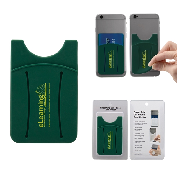 Finger grip cell phone card holder with packaging.... from ASI 62190 Illini