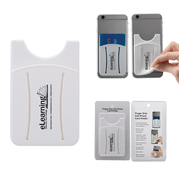 Finger grip cell phone card holder with packaging.... from ASI 62190 Illini