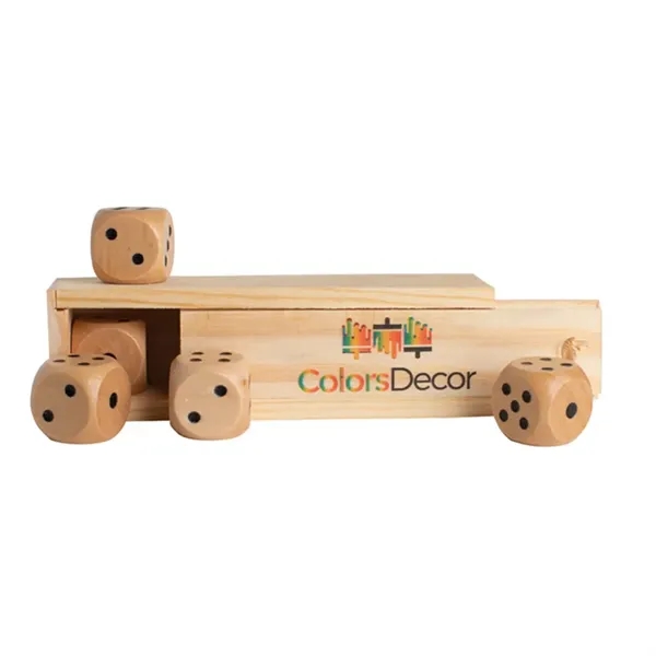 Five-piece wooden dice set in a wood storage box with sliding... from ASI 34415 Alpi International LTD