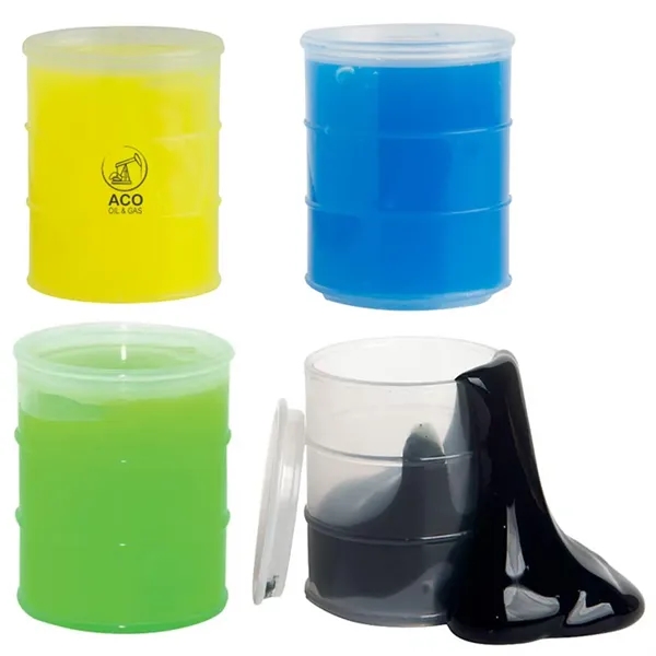 Anti-stress putty in a oil barrel container.... from ASI 34415 Alpi International LTD