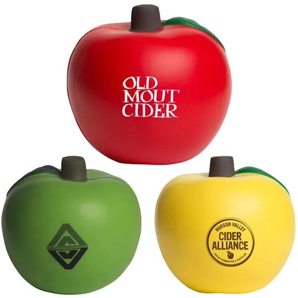 2.75" x 2.75" apple shaped stress relievers, offered in three colors.... from ASI 34415 Alpi International LTD