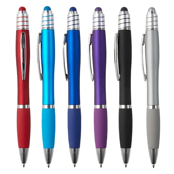 Velvet touch spin top stylus pen plus 1 color silkscreen imprint... from ASI 37218 Athena Promo (tm)