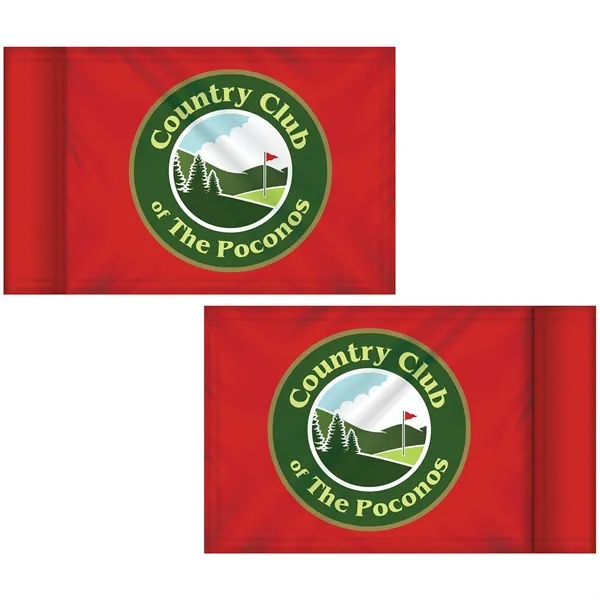 Outdoor double sided 6" x 8" mini knit polyester golf flag... from ASI 80228 Quinn