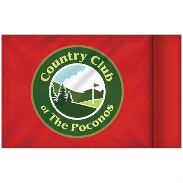 Outdoor double sided 6" x 8" mini knit polyester golf flag... from ASI 80228 Quinn