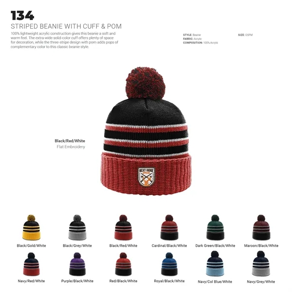 Richardson cuffed beanies with Pom.... from ASI 74601 Calico