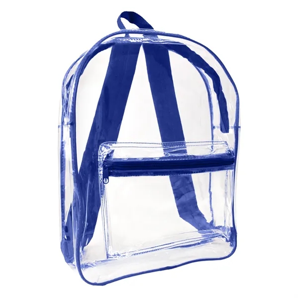 12" x 15" clear PVC backpack with zipper closure, front pocket,... from ASI 37980 Bagworld