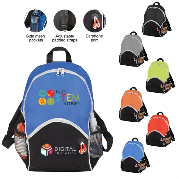 12.5" x 16.5" x 7.5" backpack with zip closure, earbud cord... from ASI 37980 Bagworld