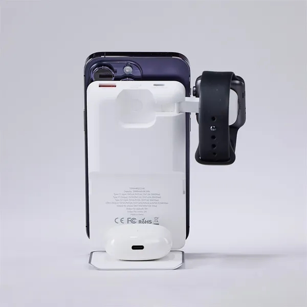 A 10,000 mAh, 3-in-1 wireless charger, charging station, and phone stand... from ASI 91435 Tomax USA