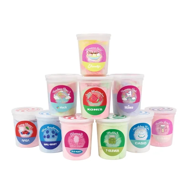 Cotton Candy Tub with Custom Label... from ASI 44900 NC Custom (CI/Lanco) / Chocolate Inn