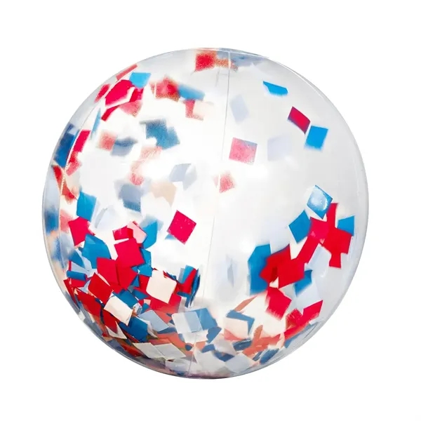 16" clear PVC inflatable beach ball with red, white and blue... from ASI 63549 Jornik Manufacturing Corp / Jornik