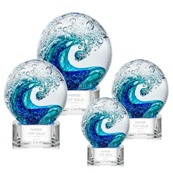 The magnificent Surfside Artglass award features a beautiful crashing blue wave... from ASI 84592 St Regis Group / St Regis