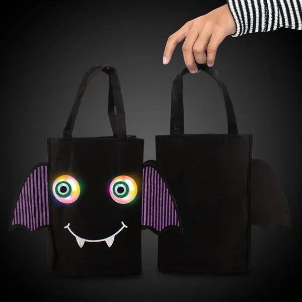 Bat themed, light-up trick-or-treat bag.... from ASI 42016 Brighter Promotions Inc