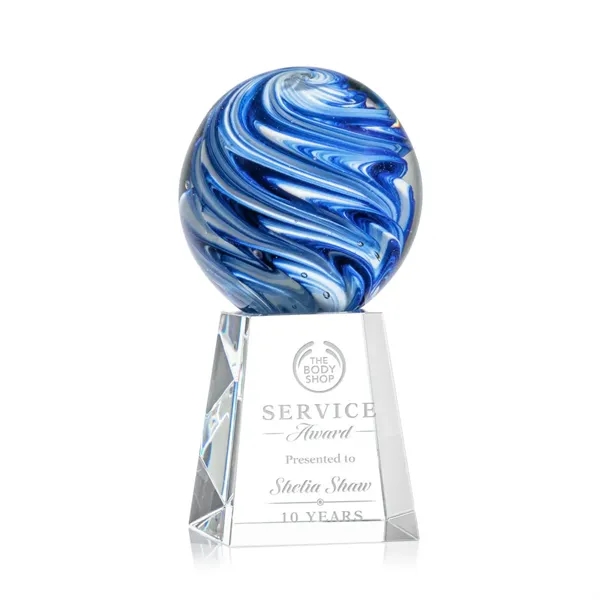 The mesmerizing Naples Art Glass Award features blue and white swirls... from ASI 84592 St Regis Group / St Regis