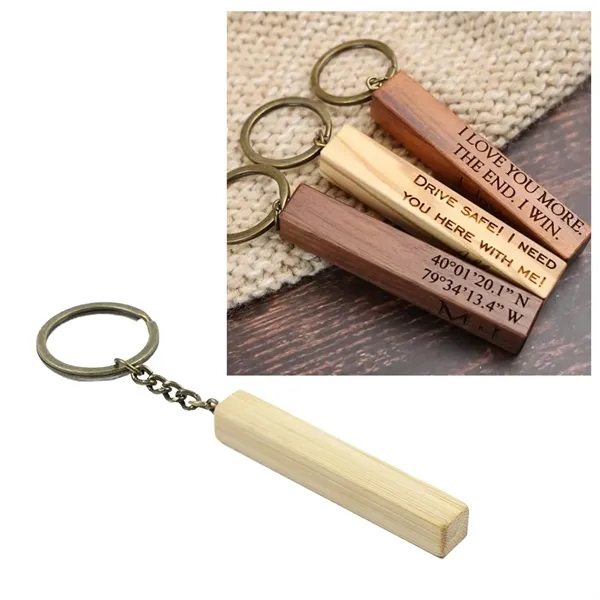 Wooden stick keychain plus laser engraving on 1 location... from ASI 37218 Athena Promo (tm)