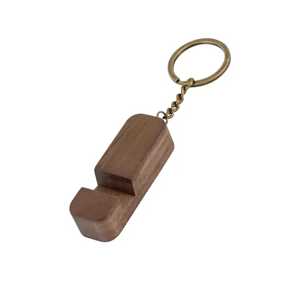 2-in-1 wooden phone holder keychain plus laser engraving on 1 location... from ASI 37218 Athena Promo (tm)