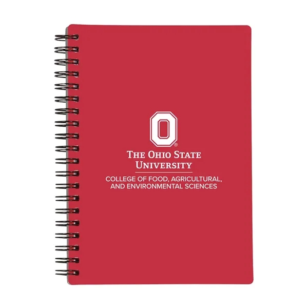 Spiral-bound notebook with rubberized front cover, cardboard back and 70 lined... from ASI 63549 Jornik Manufacturing Corp