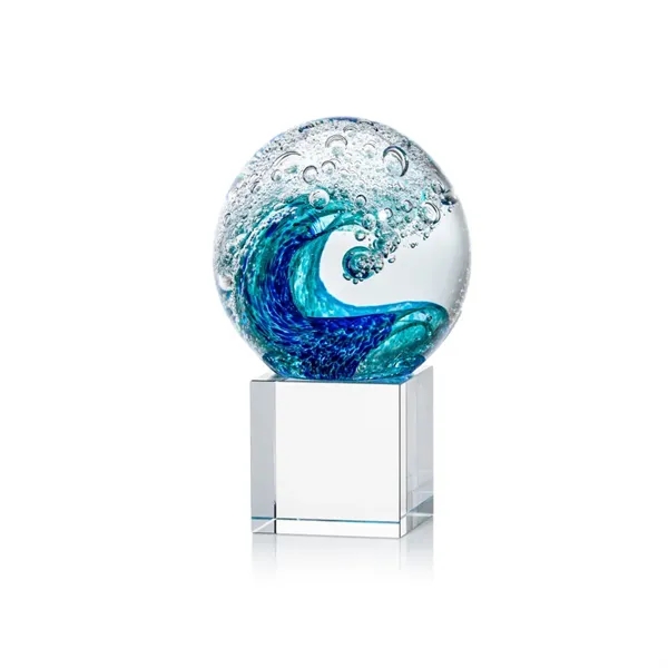 The magnificent Surfside Artglass award features a beautiful crashing blue wave... from ASI 84592 St Regis Group / St Regis
