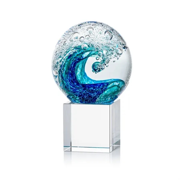 The magnificent Surfside Artglass award features a beautiful crashing blue wave... from ASI 84592 St Regis Group / St Regis