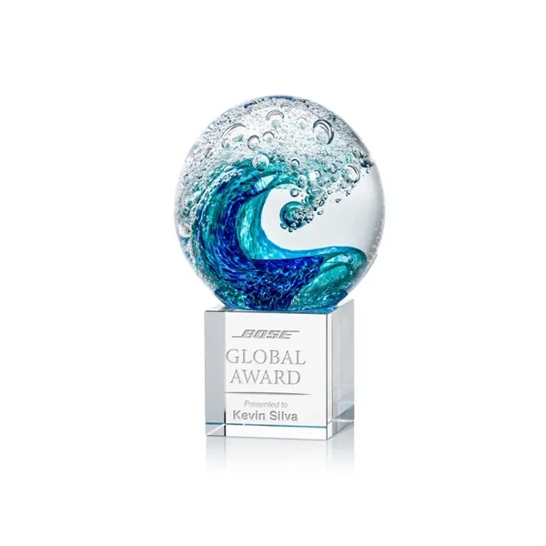 The magnificent Surfside Artglass award features a beautiful crashing blue wave... from ASI 84592 St Regis Group / St Regis