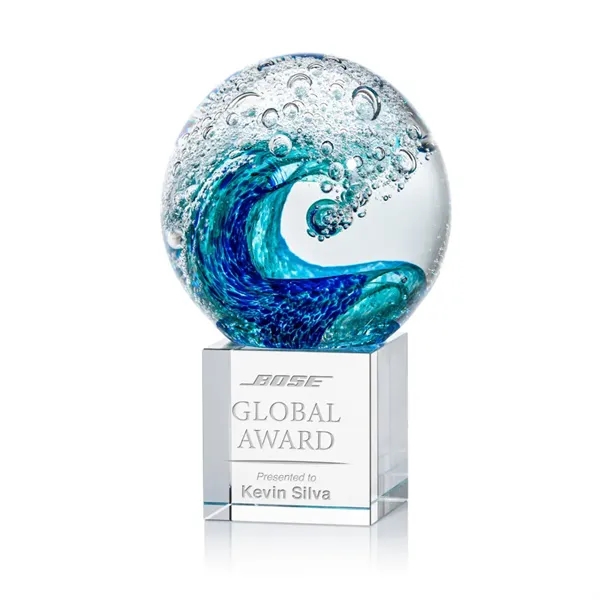 The magnificent Surfside Artglass award features a beautiful crashing blue wave... from ASI 84592 St Regis Group / St Regis