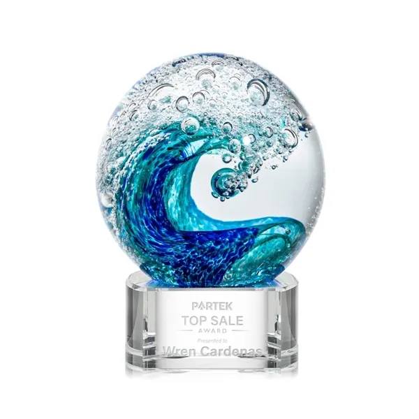 The magnificent Surfside Artglass award features a beautiful crashing blue wave... from ASI 84592 St Regis Group / St Regis