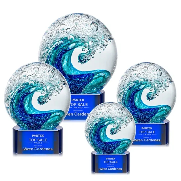 The magnificent Surfside Artglass award features a beautiful crashing blue wave... from ASI 84592 St Regis Group / St Regis