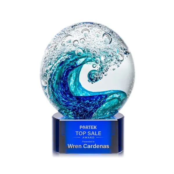 The magnificent Surfside Artglass award features a beautiful crashing blue wave... from ASI 84592 St Regis Group / St Regis