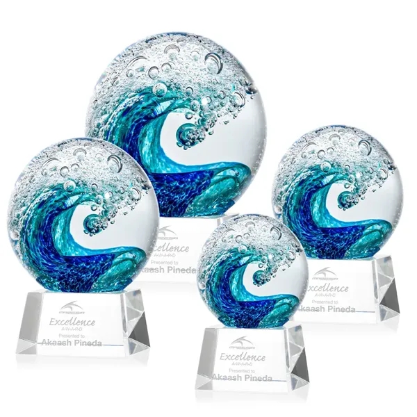 The magnificent Surfside Artglass award features a beautiful crashing blue wave... from ASI 84592 St Regis Group / St Regis