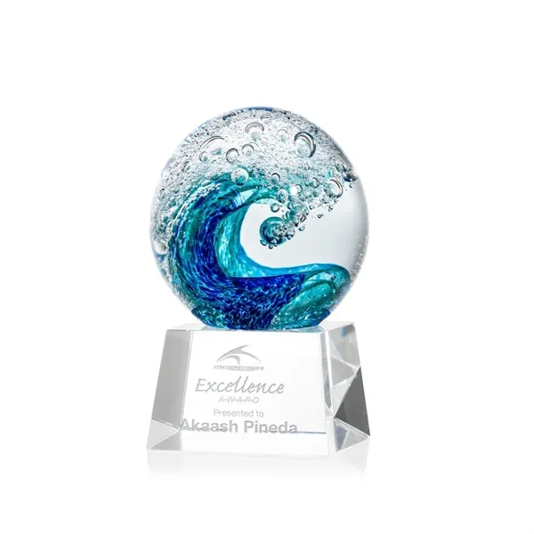 The magnificent Surfside Artglass award features a beautiful crashing blue wave... from ASI 84592 St Regis Group / St Regis