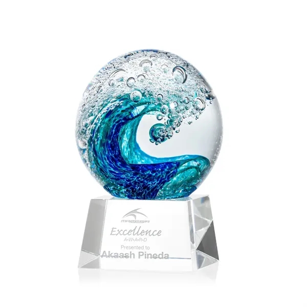 The magnificent Surfside Artglass award features a beautiful crashing blue wave... from ASI 84592 St Regis Group / St Regis