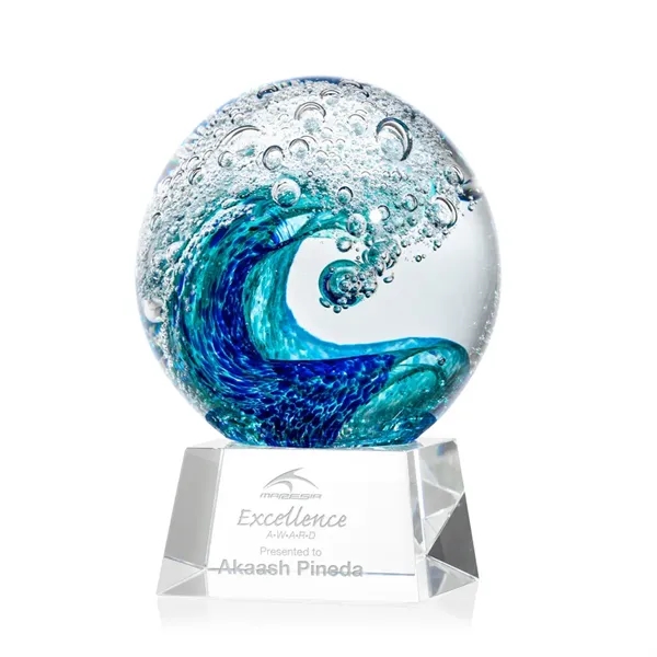 The magnificent Surfside Artglass award features a beautiful crashing blue wave... from ASI 84592 St Regis Group / St Regis