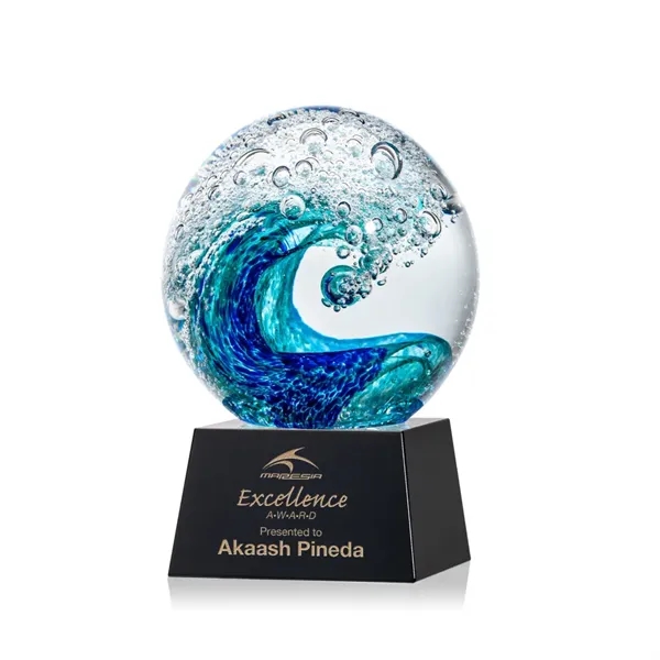 The magnificent Surfside Artglass award features a beautiful crashing blue wave... from ASI 84592 St Regis Group / St Regis