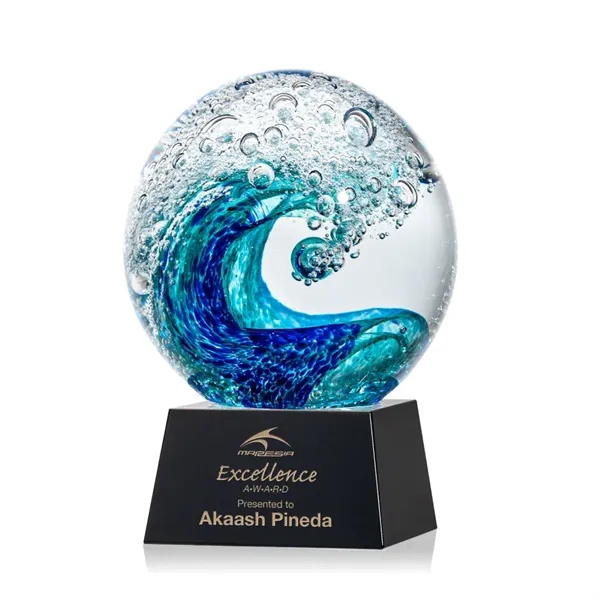 The magnificent Surfside Artglass award features a beautiful crashing blue wave... from ASI 84592 St Regis Group / St Regis
