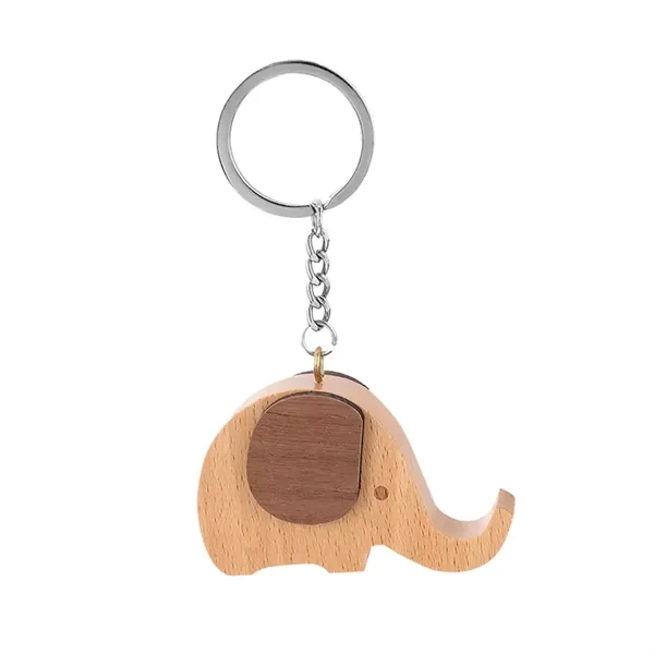 Wooden elephant shaped keychain plus laser engraving on 1 location... from ASI 37218 Athena Promo (tm)