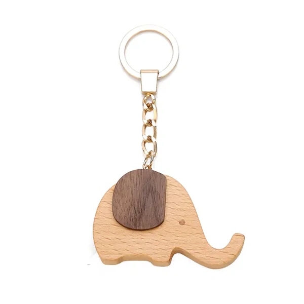 Wooden elephant shaped keychain plus laser engraving on 1 location... from ASI 37218 Athena Promo (tm)