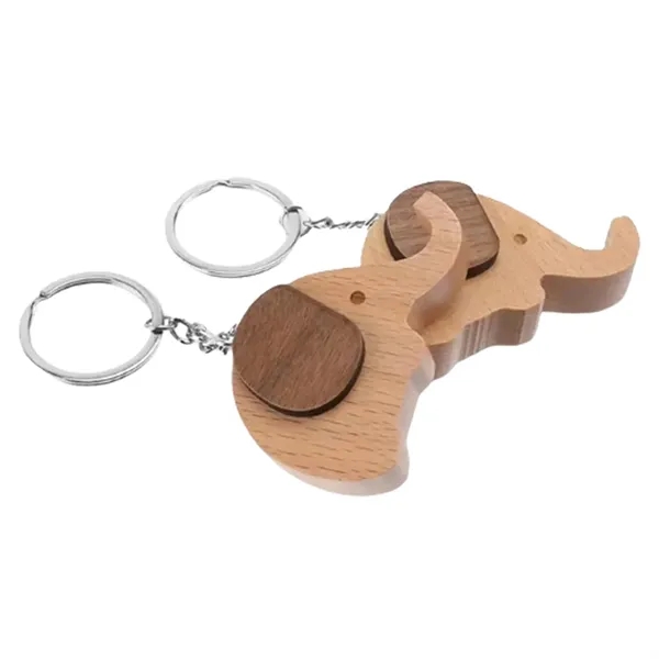 Wooden elephant shaped keychain plus laser engraving on 1 location... from ASI 37218 Athena Promo (tm)