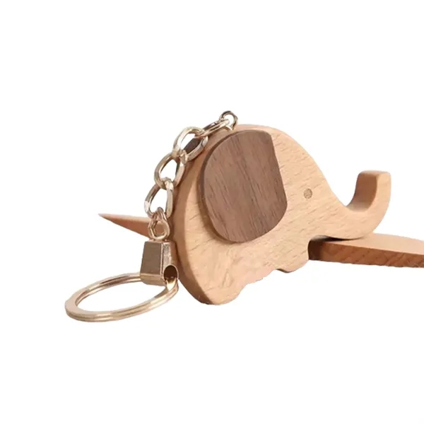 Wooden elephant shaped keychain plus laser engraving on 1 location... from ASI 37218 Athena Promo (tm)