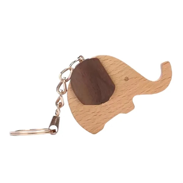 Wooden elephant shaped keychain plus laser engraving on 1 location... from ASI 37218 Athena Promo (tm)