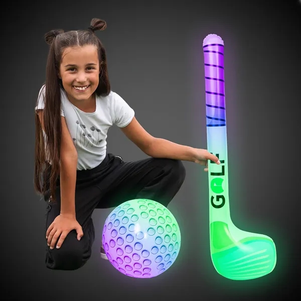 Light up inflatable golf club and golf ball set.... from ASI 42016 Brighter Promotions Inc / Chemical Light™