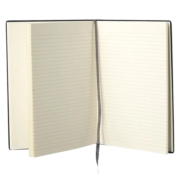 88-page soft-bound journal with woven fabric gray bookmark in four colors.... from ASI 39552 BEL Promo