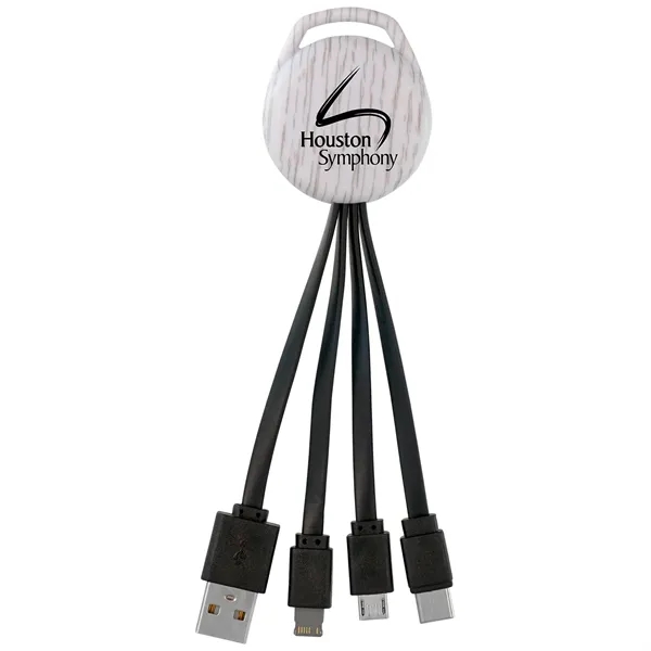 WHITE WOOD VIVID 3-IN-1 CHARGING CABLE... from ASI 30208 A P Specialties / AP Specialties