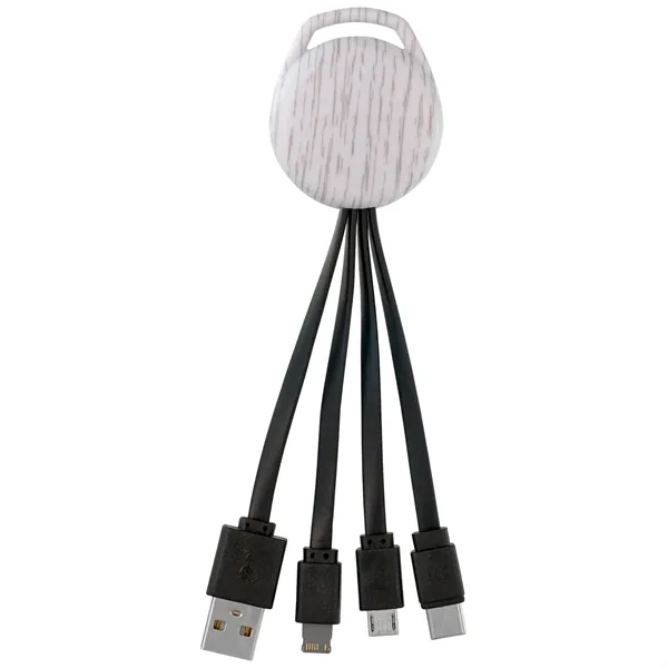 WHITE WOOD VIVID 3-IN-1 CHARGING CABLE... from ASI 30208 A P Specialties / AP Specialties