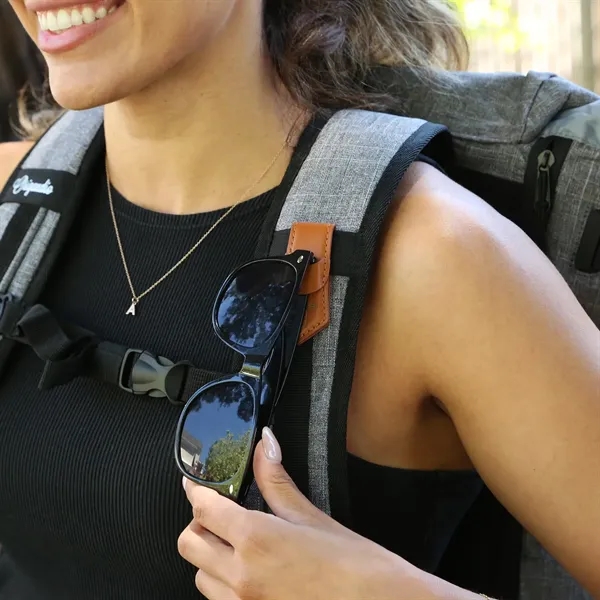 Clippin' Sunglass Holder is stylish in recycled PU leather with magnetic... from ASI 61966 HPG / OrigAudio HPG Gold