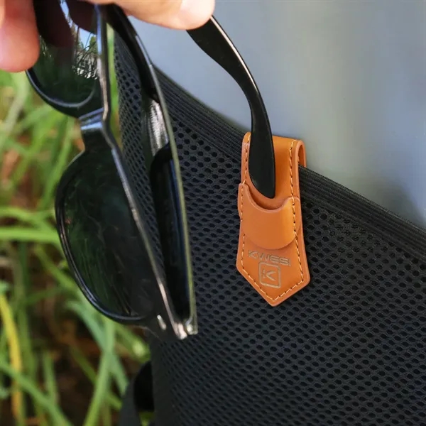 Clippin' Sunglass Holder is stylish in recycled PU leather with magnetic... from ASI 61966 HPG / OrigAudio HPG Gold