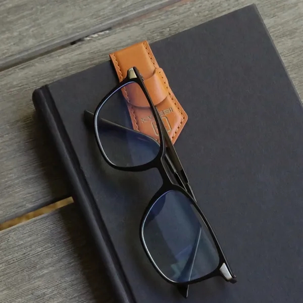 Clippin' Sunglass Holder is stylish in recycled PU leather with magnetic... from ASI 61966 HPG / OrigAudio HPG Gold