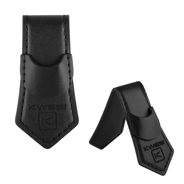 Clippin' Sunglass Holder is stylish in recycled PU leather with magnetic... from ASI 61966 HPG / OrigAudio HPG Gold