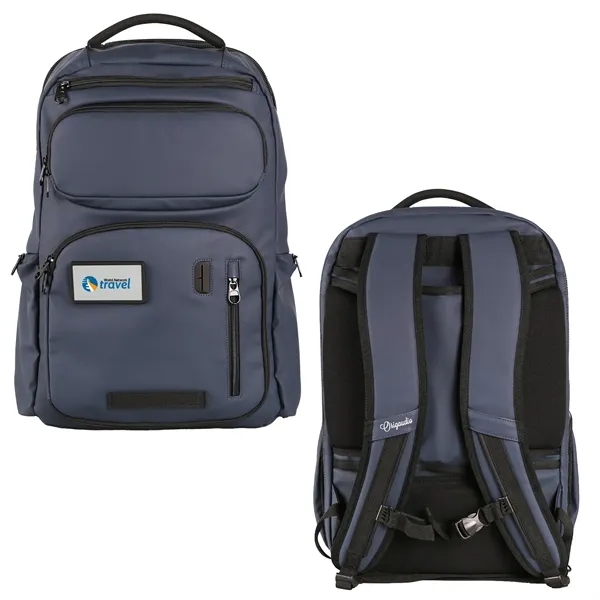 Recycled material backpack with 15 pockets, dual bottle holders, USB port,... from ASI 61966 HPG / OrigAudio